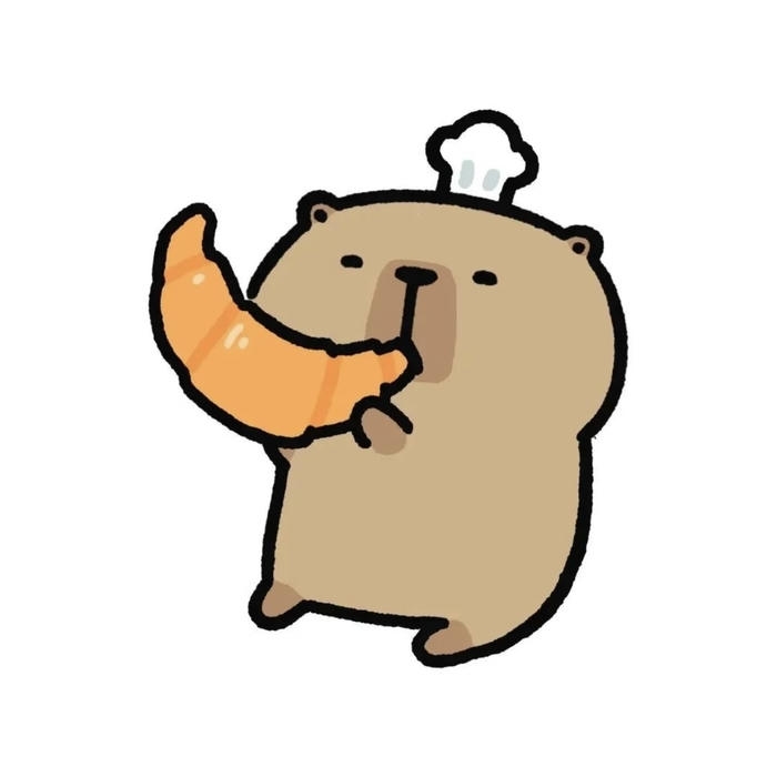 Bức hình capybara chibi hiền hiền nhìn rất thích