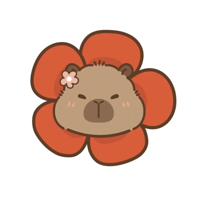 Bức hình capybara chibi nhìn là thấy cưng liền