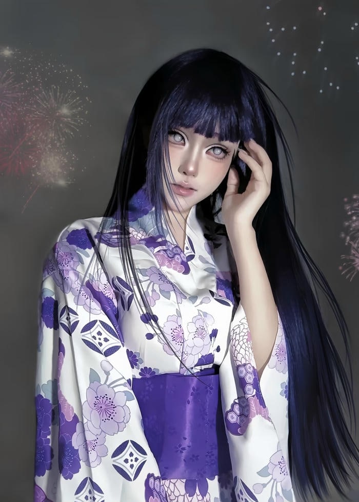 Bức hình cosplay hinata cho thấy vẻ ngoài thanh nhã