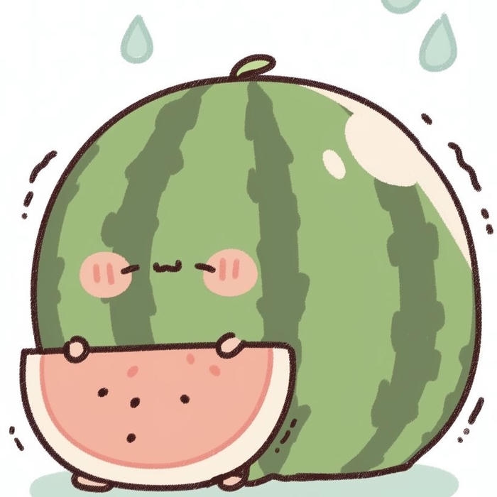 Bức hình dưa hấu chibi đáng mến vui mắt