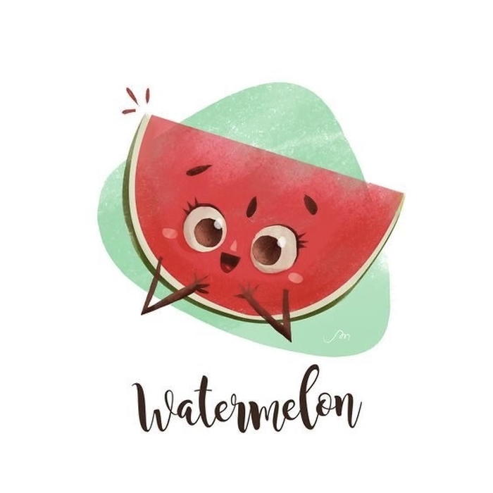 Bức hình dưa hấu chibi đáng nhớ thu hút