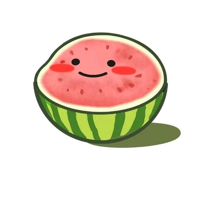 Bức hình dưa hấu chibi mũm mĩm vui vẻ