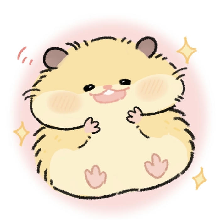 Bức hình hamster chibi mang nét tròn trịa