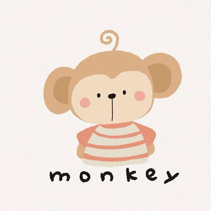 Bức hình khỉ chibi cute hợp dùng làm avatar mạng xã hội