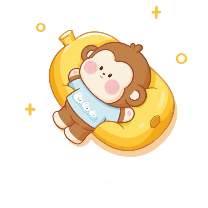 Bức hình khỉ chibi cute mang tinh thần vui nhộn