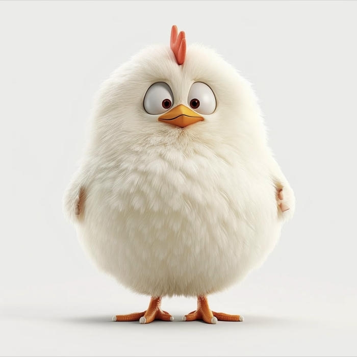 Chú gà chibi vẽ đáng yêu dành cho thiếu nhi