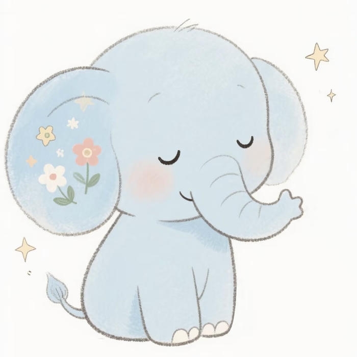 Chú voi chibi mang năng lượng tích cực