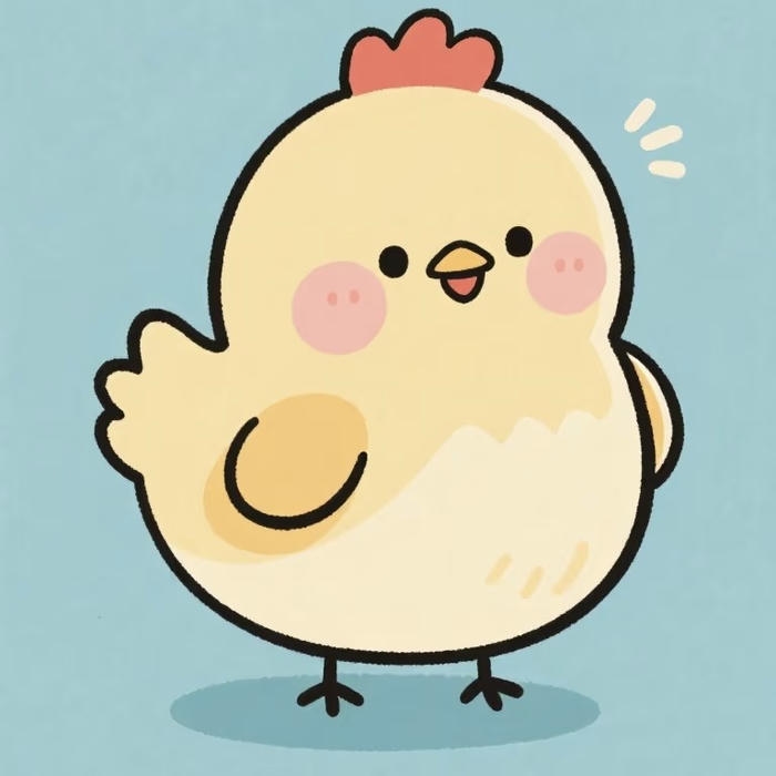 Con gà chibi dùng cho nội dung trẻ em