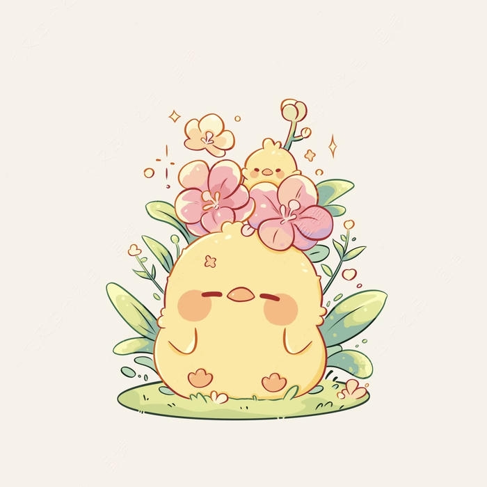 Con gà chibi được vẽ theo phong cách hoạt hình