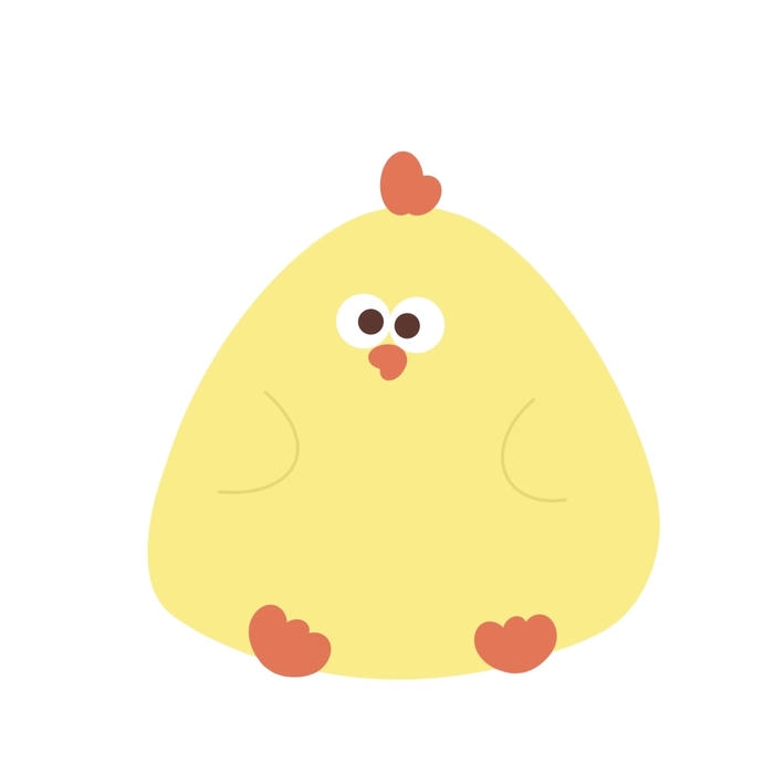 Con gà chibi với biểu cảm vui nhộn