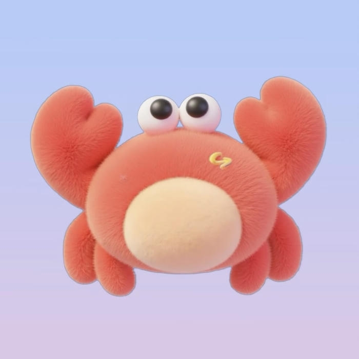 Cua chibi có biểu cảm hơi ngớ ngẩn