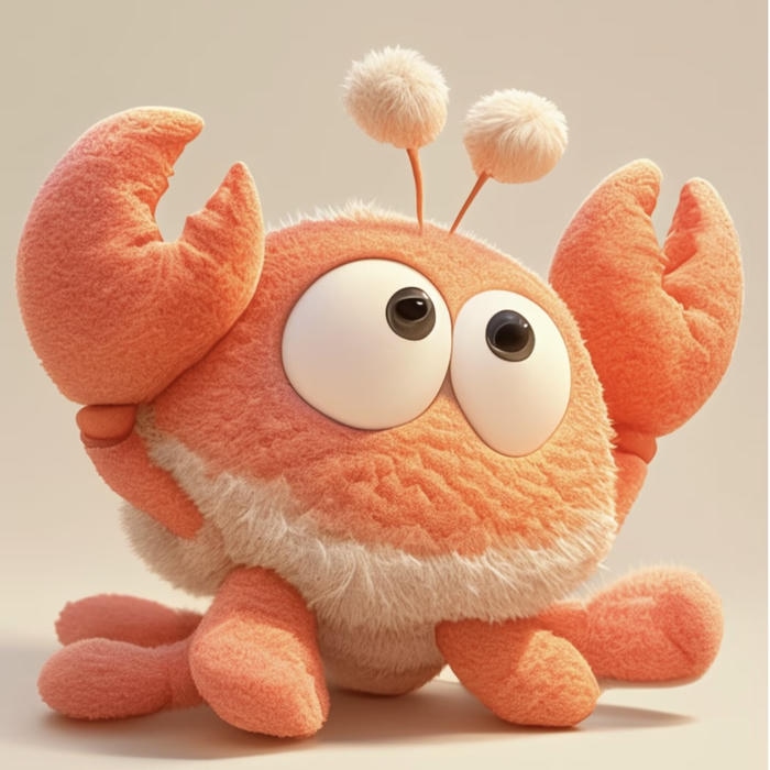 Cua chibi đứng im nhìn đời bằng ánh mắt hiền