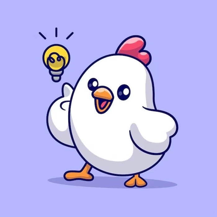 Gà chibi thể hiện biểu cảm đáng yêu