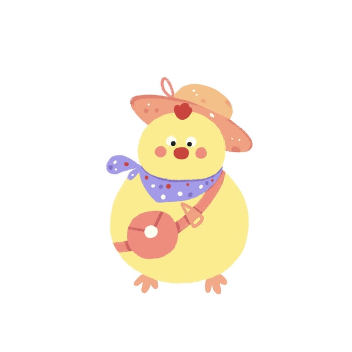 Gà chibi xuất hiện trong thiết kế đáng yêu