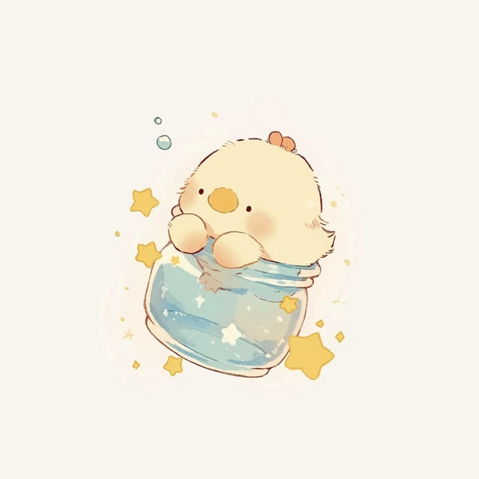 Hình ảnh con gà chibi dáng nhỏ xinh