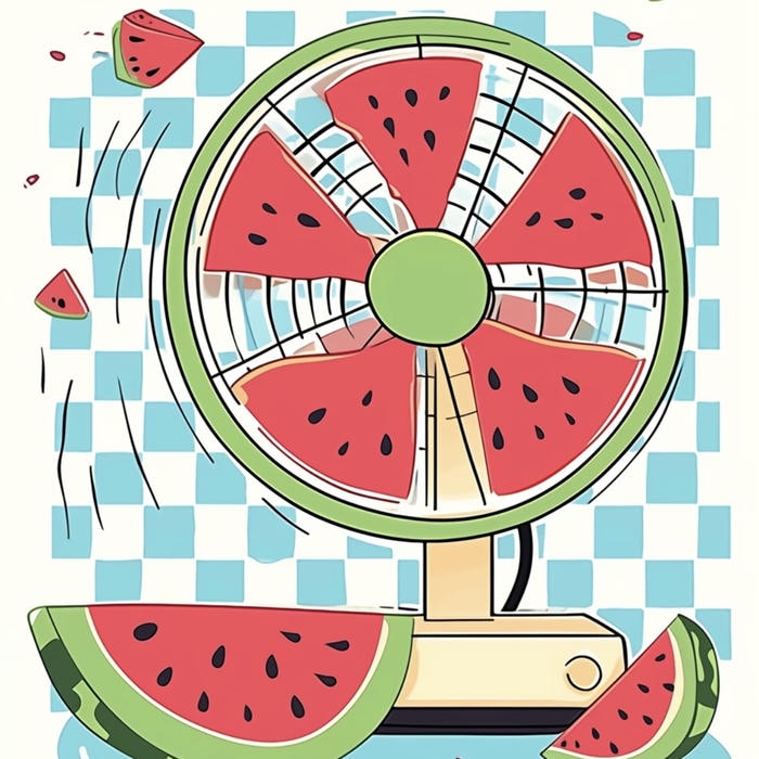 Hình ảnh dưa hấu chibi mộc mạc bình yên