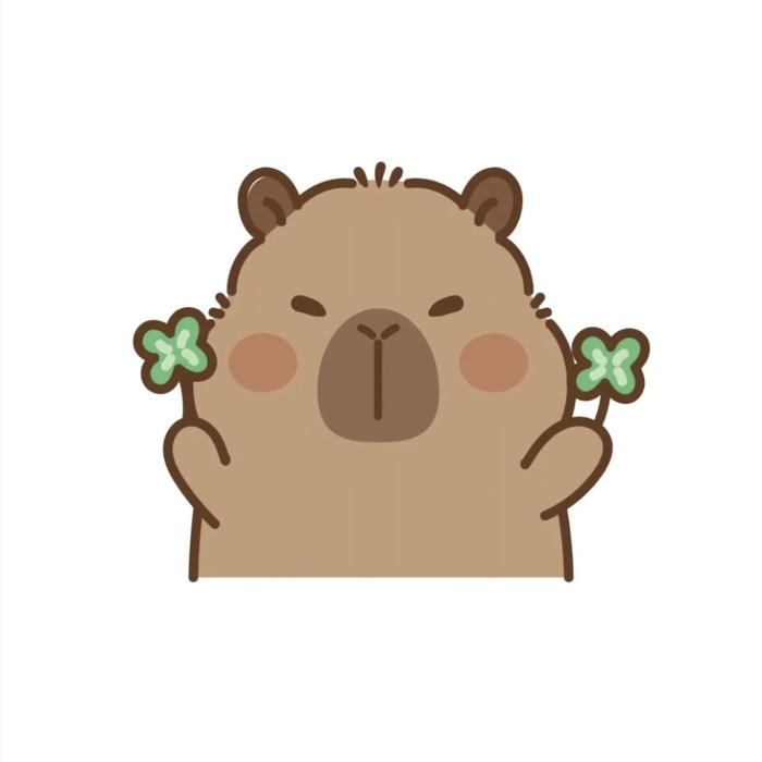 Hình capybara chibi gương mặt ngây thơ đáng yêu