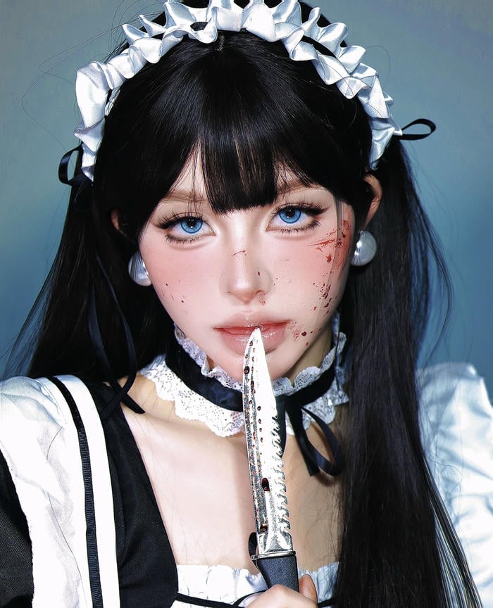 Hình cosplay maid tạo cảm giác đáng yêu nhưng không đơn điệu