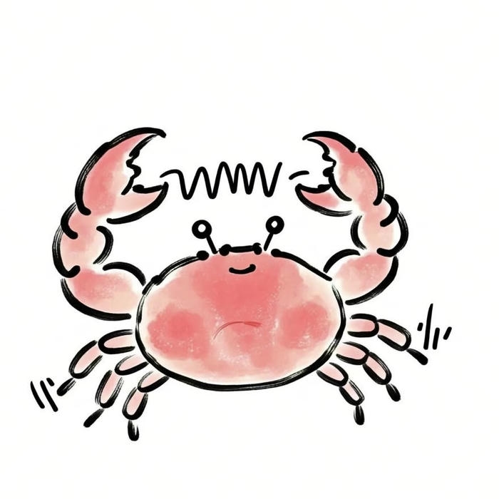 Hình cua chibi với hai càng giơ cao