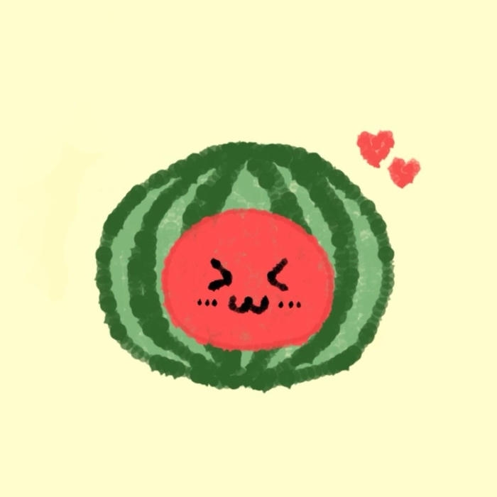 Hình dưa hấu chibi bầu bĩnh thân thiện