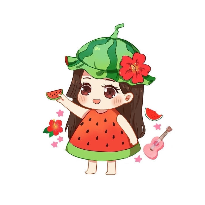 Hình dưa hấu chibi đáng cưng ngọt ngào