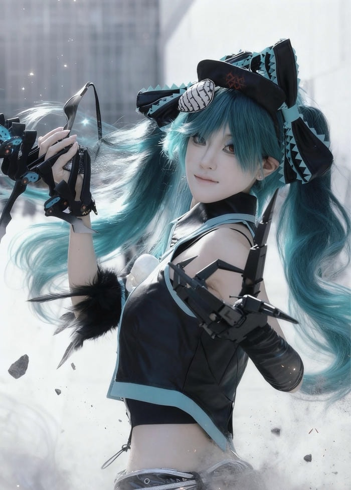 Hình miku cosplay theo cảm nhận người xem khiến không khí trở nên tươi