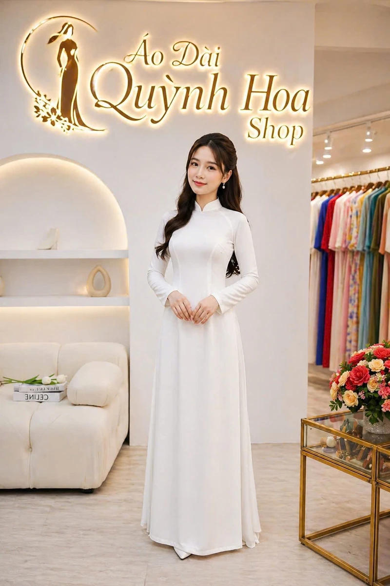 Hình nóng áo dài gợi cảm bốc lửa