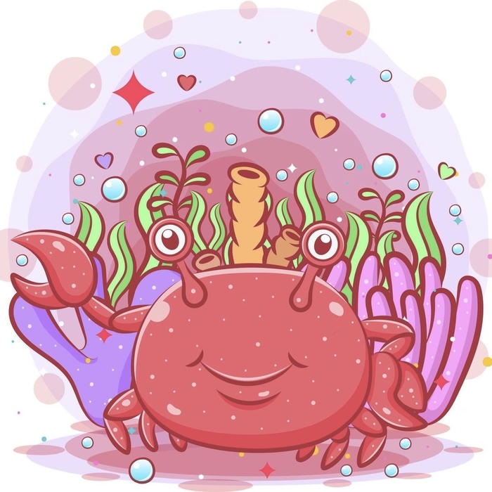 Một con cua chibi mang nét hồn nhiên