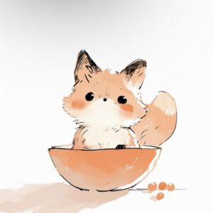 Nhân vật cáo nhỏ phù hợp không khí chữa lành