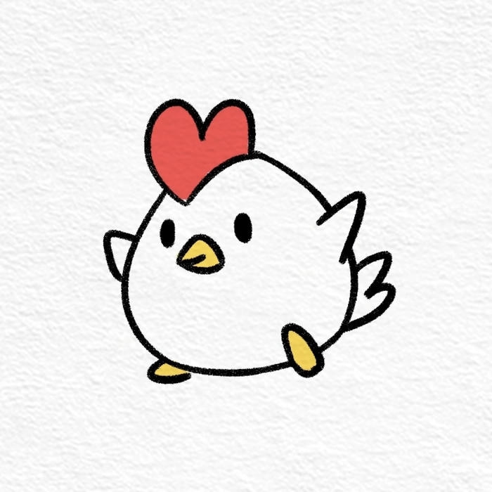 Nhân vật gà chibi mang nét hồn nhiên