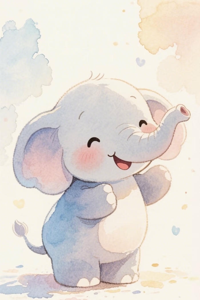 Voi chibi mang dáng vẻ khiến người xem thấy an yên