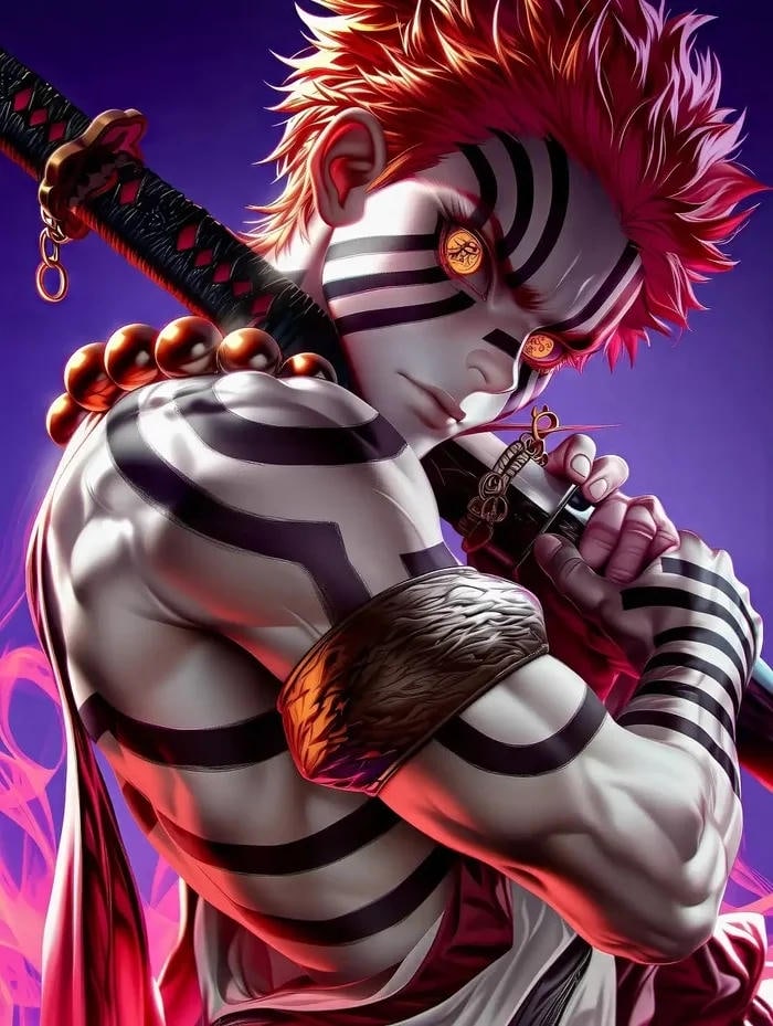 ảnh akaza tư thế sẵn sàng tấn công