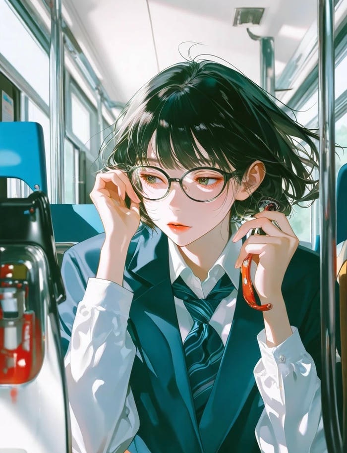 ảnh anime học sinh đứng cạnh bạn bè