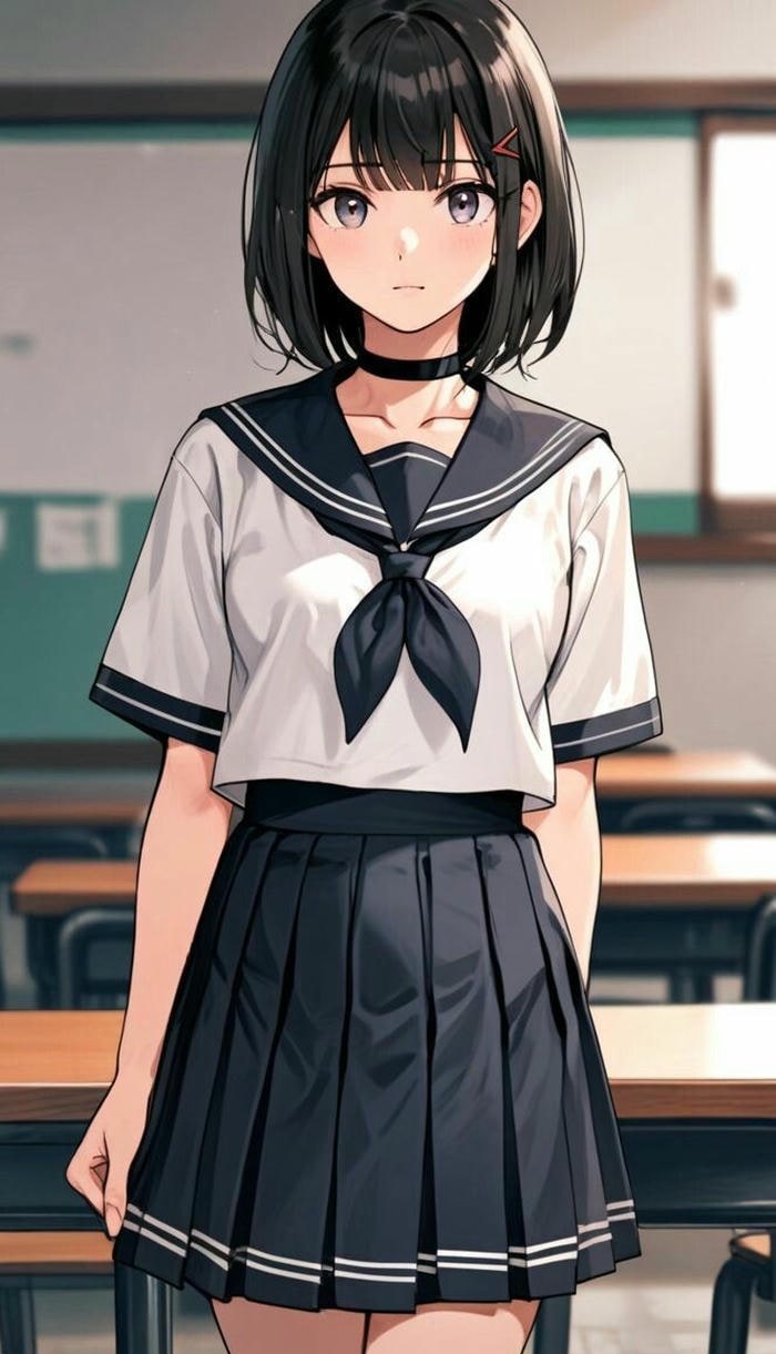 ảnh anime học sinh tạo dáng tự nhiên