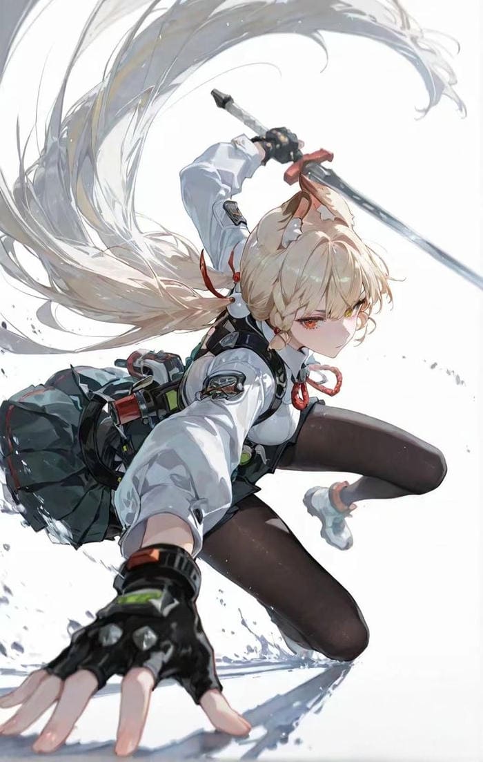 ảnh anime nữ cầm kiếm dáng dứt khoát