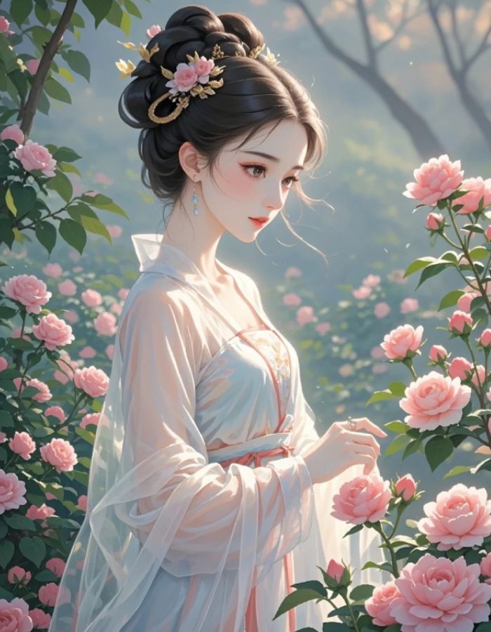 ảnh anime nữ cổ trang tạo hình thanh nhã