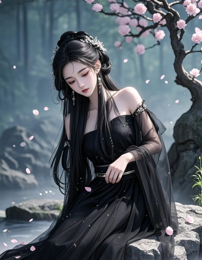 ảnh anime nữ cổ trang tạo nét yên bình