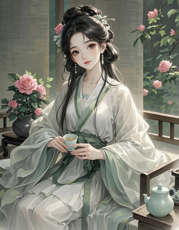 ảnh anime nữ cổ trang vẻ đẹp nền nã