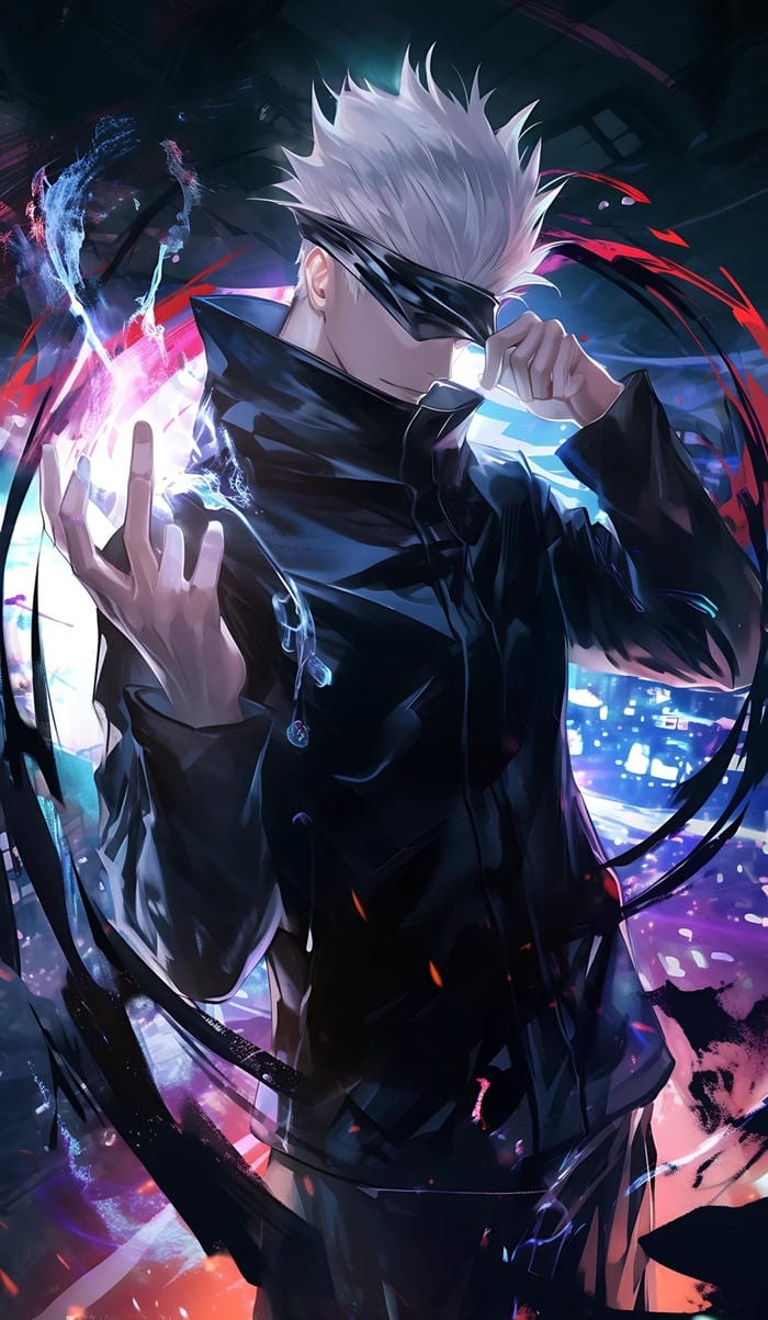 ảnh gojo satoru anime ánh mắt tự tin