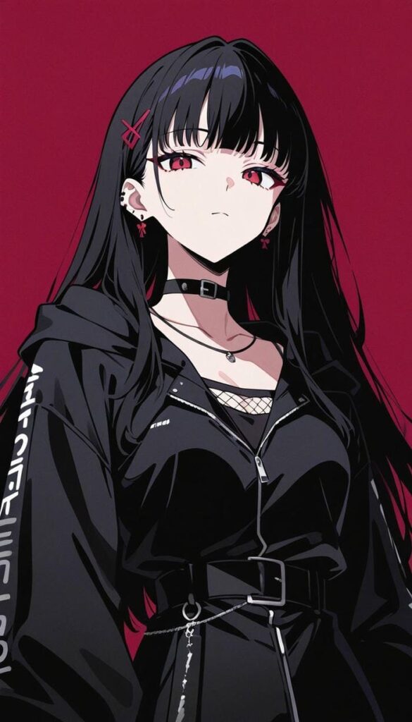 biểu cảm cực ngầu nhân vật anime nữ