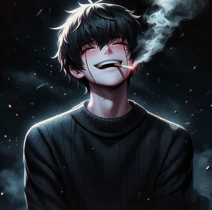 biểu cảm trống rỗng ảnh anime nam buồn