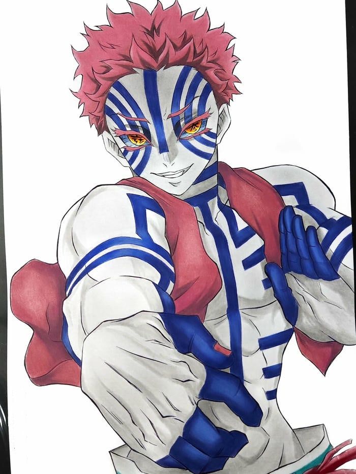 gương mặt ảnh akaza thể hiện sát khí