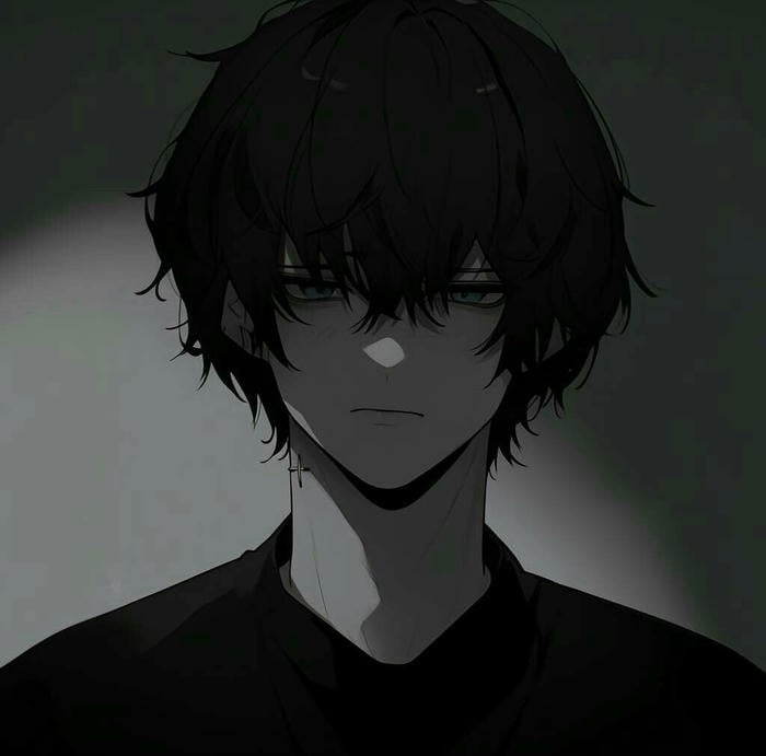 hình ảnh anime nam buồn ánh mắt vô định