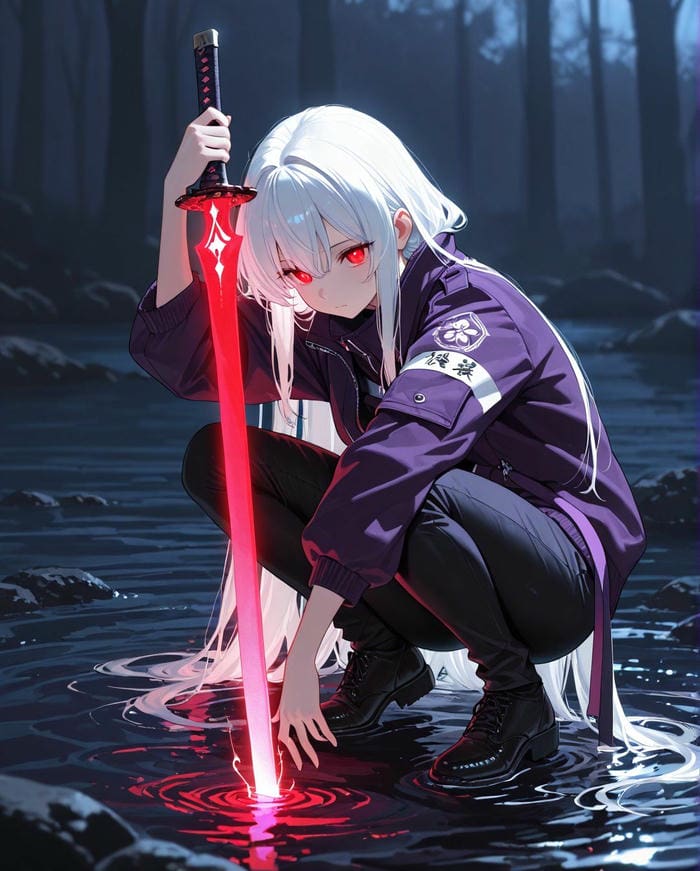 hình ảnh anime nữ cầm kiếm ngầu