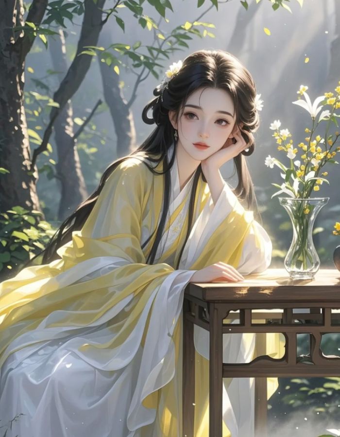 hình ảnh anime nữ cổ trang bối cảnh cổ xưa