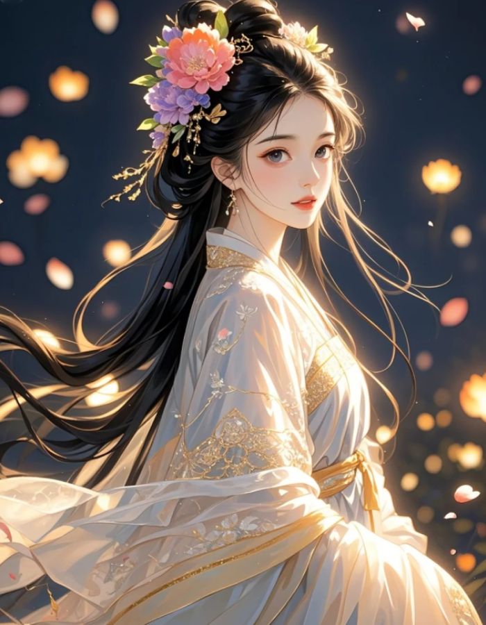 hình ảnh anime nữ cổ trang vẻ đẹp cổ điển