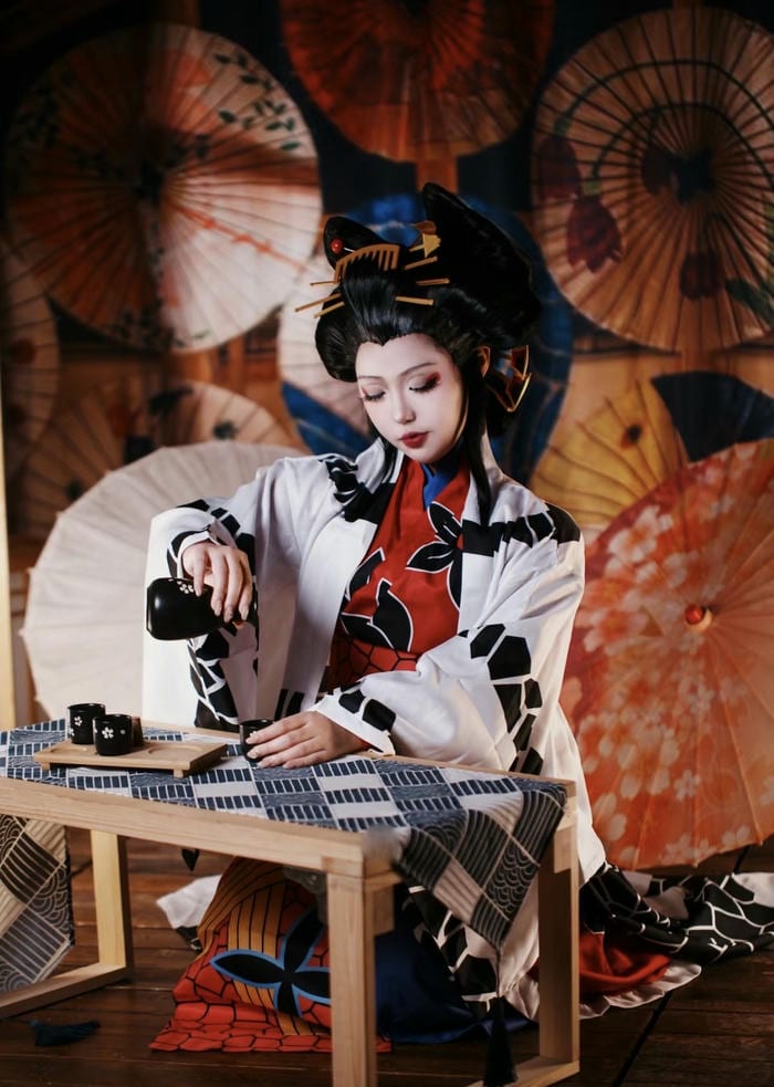 hình ảnh cosplay Daki chuyển động mềm mại