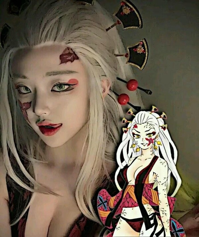 hình ảnh cosplay Daki trang phục phối màu