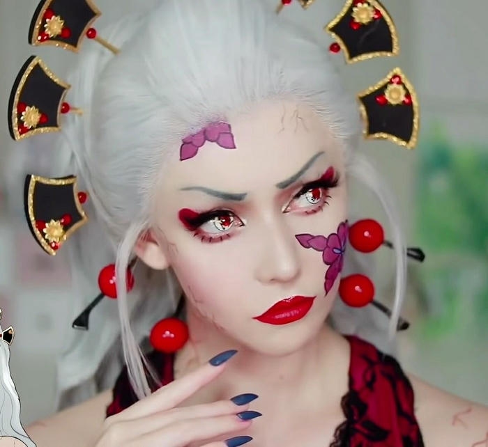 hình cosplay Daki phụ kiện tóc nổi bật