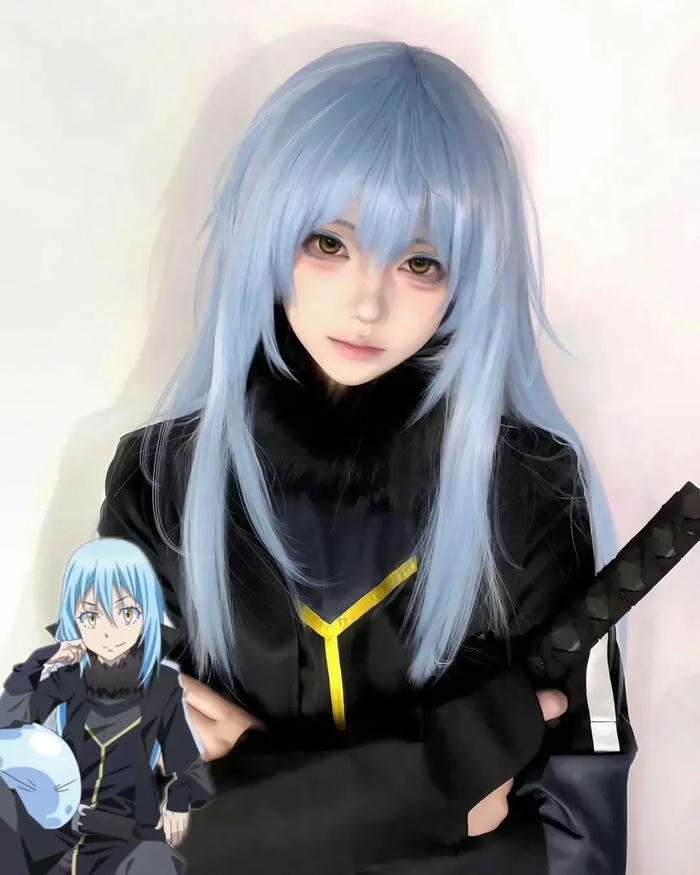 hình cosplay Rimuru tóc xanh nhạt